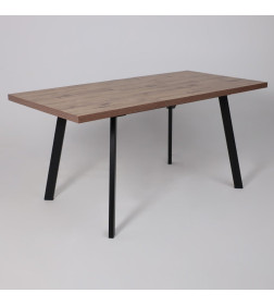 Стол BORG-120, раздвижной 120(160)х80 см, Дуб Веллингтон/Чёрный