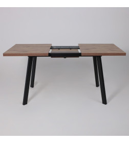 Стол BORG-120, раздвижной 120(160)х80 см, Дуб Веллингтон/Чёрный