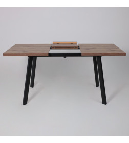 Стол BORG-120, раздвижной 120(160)х80 см, Дуб Веллингтон/Чёрный