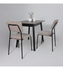 Стол TIRK RADIAL-94, раздвижной 94(126)х64 см, Дымчатая керамика/Чёрный