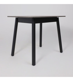 Стол TIRK RADIAL-94, раздвижной 94(126)х64 см, Дымчатая керамика/Чёрный