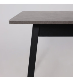 Стол TIRK RADIAL-94, раздвижной 94(126)х64 см, Дымчатая керамика/Чёрный