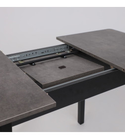 Стол TIRK RADIAL-94, раздвижной 94(126)х64 см, Дымчатая керамика/Чёрный