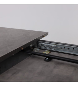 Стол TIRK RADIAL-94, раздвижной 94(126)х64 см, Дымчатая керамика/Чёрный