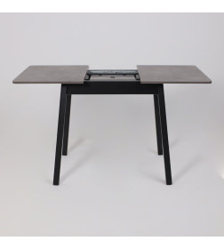 Стол TIRK RADIAL-94, раздвижной 94(126)х64 см, Дымчатая керамика/Чёрный