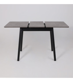 Стол TIRK RADIAL-94, раздвижной 94(126)х64 см, Дымчатая керамика/Чёрный