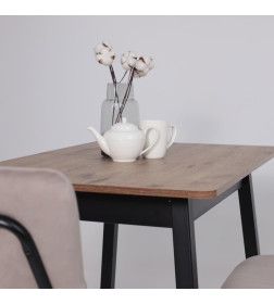 Стол TIRK RADIAL-94, раздвижной 94(126)х64 см, Дуб Веллингтон/Чёрный