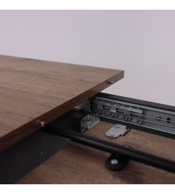 Стол TIRK RADIAL-94, раздвижной 94(126)х64 см, Дуб Веллингтон/Чёрный