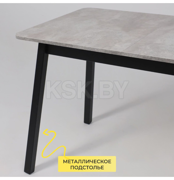 Стол TIRK RADIAL-110, раздвижной 110(142)х70, Серый сланец/Чёрный (120053) 
