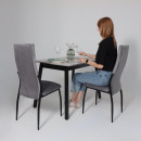 Стол TIRK RADIAL-110, раздвижной 110(142)х70, Серый сланец/Чёрный (120053) 