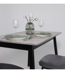 Стол TIRK RADIAL-110, раздвижной 110(142)х70, Серый сланец/Чёрный