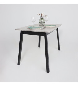 Стол TIRK RADIAL-110, раздвижной 110(142)х70, Серый сланец/Чёрный