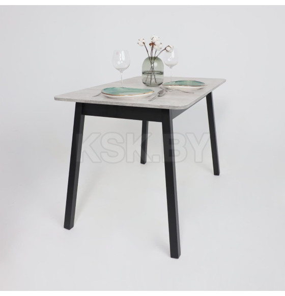 Стол TIRK RADIAL-110, раздвижной 110(142)х70, Серый сланец/Чёрный (120053) 