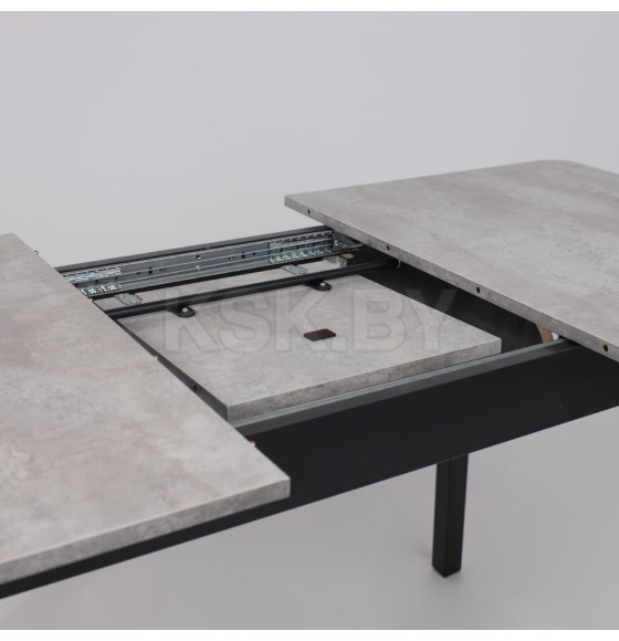 Стол TIRK RADIAL-110, раздвижной 110(142)х70, Серый сланец/Чёрный (120053) 