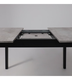 Стол TIRK RADIAL-110, раздвижной 110(142)х70, Серый сланец/Чёрный