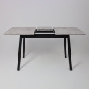 Стол TIRK RADIAL-110, раздвижной 110(142)х70, Серый сланец/Чёрный (120053) 