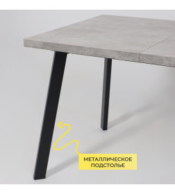 Стол BORG-120, раздвижной 120(160)х80 см, Серый сланец/Чёрный