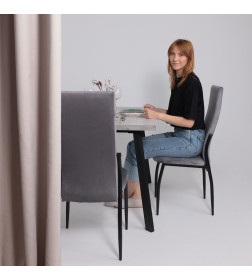 Стол BORG-120, раздвижной 120(160)х80 см, Серый сланец/Чёрный