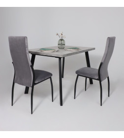 Стол BORG-120, раздвижной 120(160)х80 см, Серый сланец/Чёрный