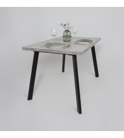 Стол BORG-120, раздвижной 120(160)х80 см, Серый сланец/Чёрный