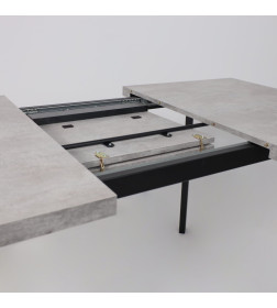 Стол BORG-120, раздвижной 120(160)х80 см, Серый сланец/Чёрный