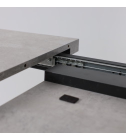 Стол BORG-120, раздвижной 120(160)х80 см, Серый сланец/Чёрный