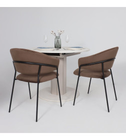 Стол раздвижной на опоре ONTARIO,1000(1300)*760*1000, (ледяное дерево/персидский жемчуг)