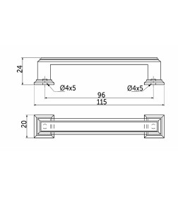 Ручка мебельная IONIKA-96, шлифованный титан , AKS