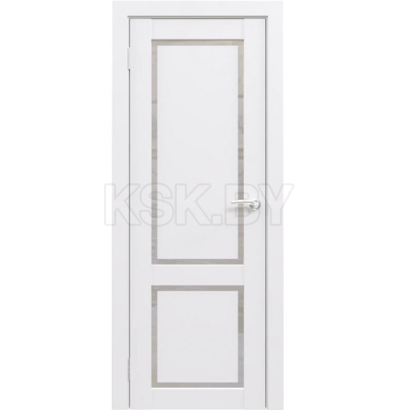 Дверное полотно Flash Eco Classic 02 парящая филенка ,2000х700х38мм,Белый,стекло матовое
