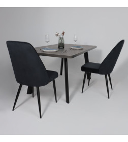 Стол LEON LUX RADIAL-160, раздвижной 160(205)х90, Дымчатая керамика/Чёрный