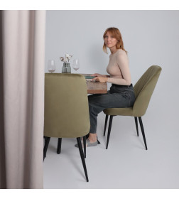 Стол LEONEL-130, раздвижной 130(165)х85, Дуб Веллингтон/Черный