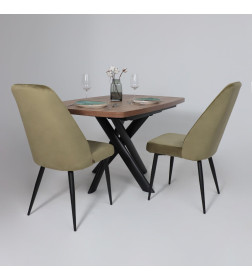 Стол LEONEL-130, раздвижной 130(165)х85, Дуб Веллингтон/Черный