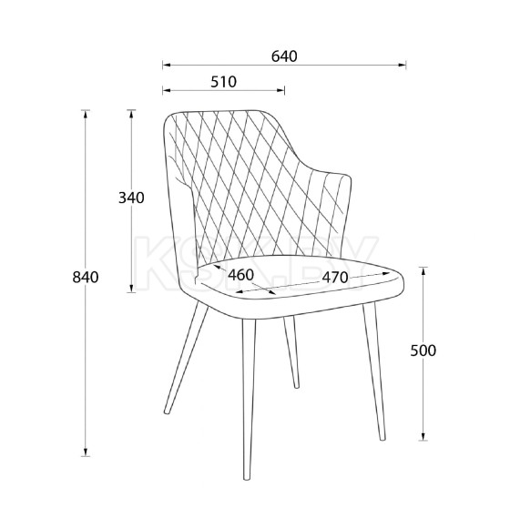 Стул FREDDY, b22 GREY LUX\черный (122577) 