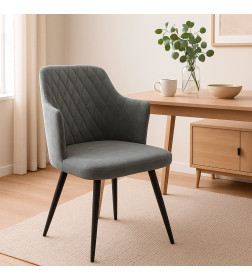 Стул FREDDY-R1 360, k10 Антрацит замша LUX\черный