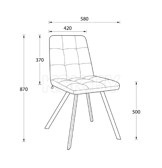 Стул ROMMY, b22 GREY LUX\черный (123644) 