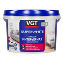Краска VGT ВД-АК-2180 интерьерная, база А супербелая (влагостойкая), 15 кг