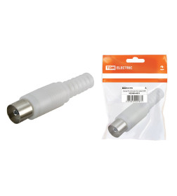 Гнездо TV антенное пластиковое без пайки белое TDM SQ1809-0011