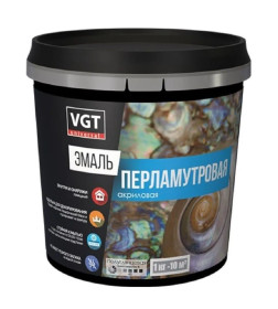 Эмаль VGT ВД-АК-1179 универсальная перламутровая "Графит", 1 кг