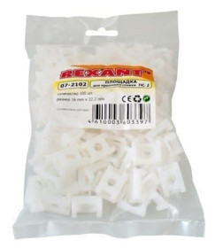Площадка для крепления стяжки (ПС-2) 22x16 мм белая (упак. 100 шт.) REXANT 07-2102