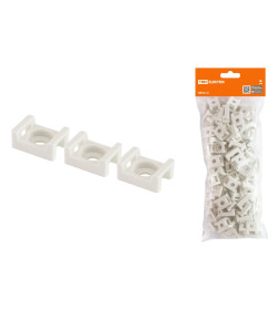 Площадка монтажная с отверстием 23х16 мм под хомуты белая (100 шт.) TDM SQ0516-0203