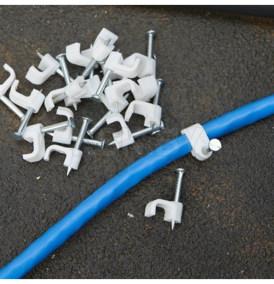 Крепеж кабеля плоский 6х4 мм белый (упак. 20 шт) REXANT 07-4206-20 (07-4206-20) 