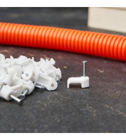 Крепеж кабеля плоский 10х3 мм белый (упак. 50 шт) REXANT 07-4209