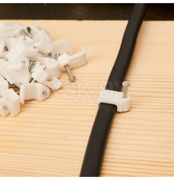 Крепеж кабеля плоский 10х4 мм белый (упак. 50 шт) REXANT 07-4210 (07-4210) 