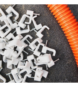 Крепеж кабеля плоский 12х6 мм белый (упак. 50 шт) REXANT 07-4212