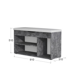 Банкетка "Норд" СН-122.08бетон спаркс/шенилл (Глория 22)