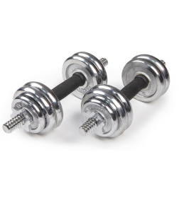 Набор хромированных гантелей в чемодане с соединительным грифом 15 кг ATLAS SPORT