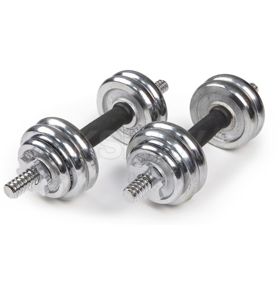 Набор хромированных гантелей в чемодане с соединительным грифом 15 кг ATLAS SPORT