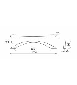 Ручка мебельная UP81-128, хром