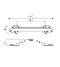 Ручка мебельная Bing-96,французское серебро