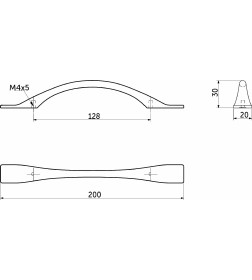 Ручка мебельная GRACE-128, брашированное золото, AKS